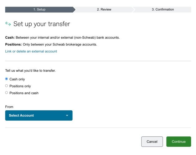 Charles Schwab Transfer Money to Another Account