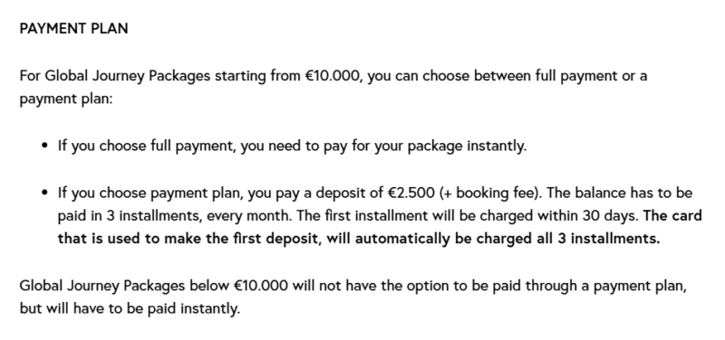 Does Tomorrowland Have Payment Plans