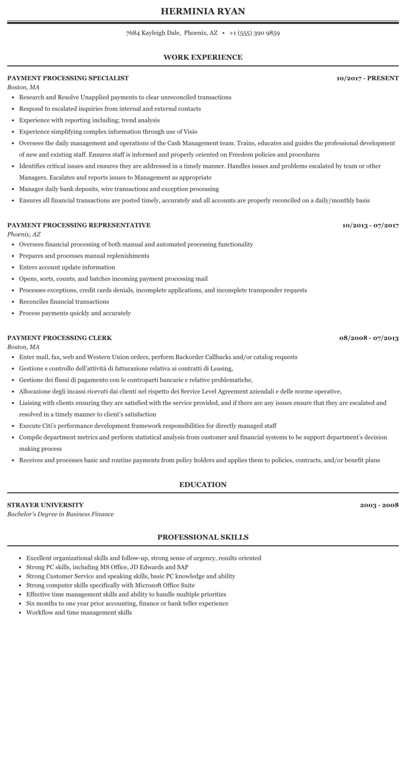 How to Say Took Payments on Resume