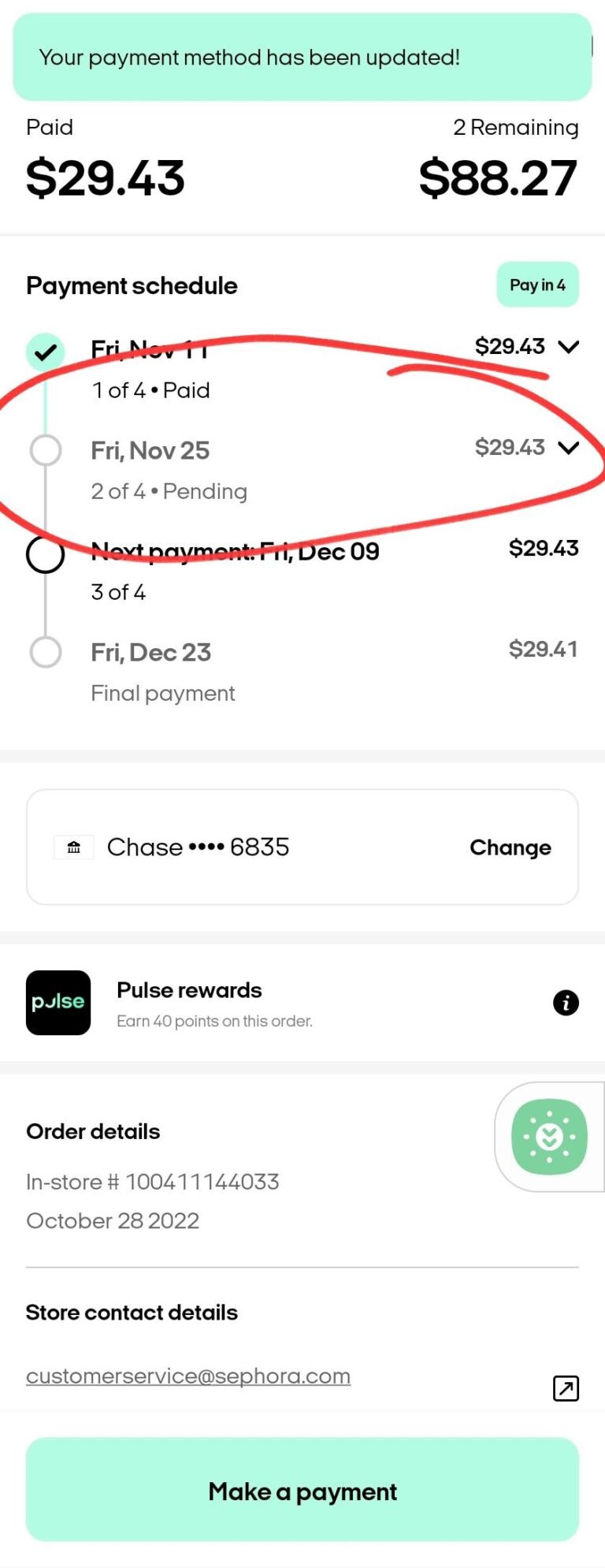Afterpayから銀行口座への送金方法（Reddit）