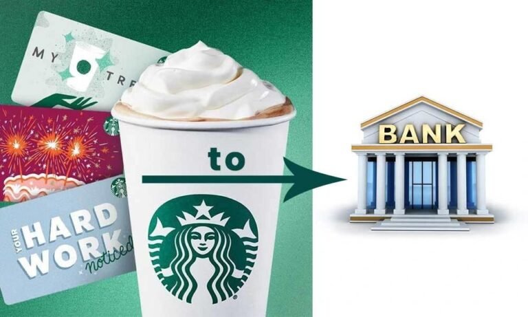 スターバックスカードから銀行口座に送金する方法