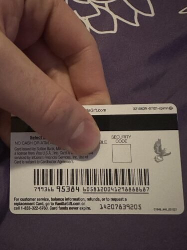 Where is the Cvv on a Vanilla Visa Gift Card